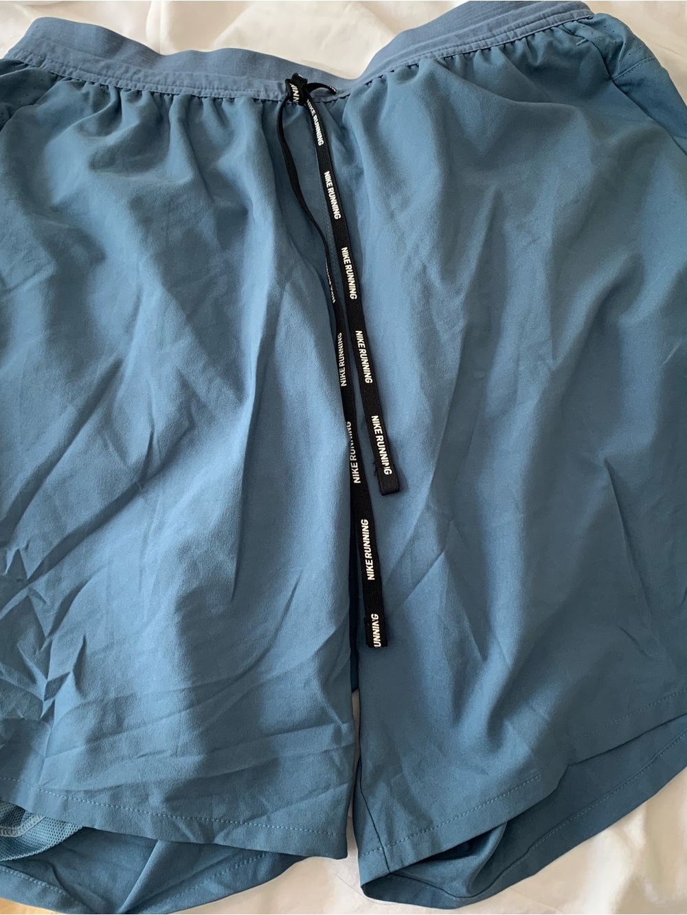Nike Men's Slate Blue Athletic Shorts with Branded Drawcord